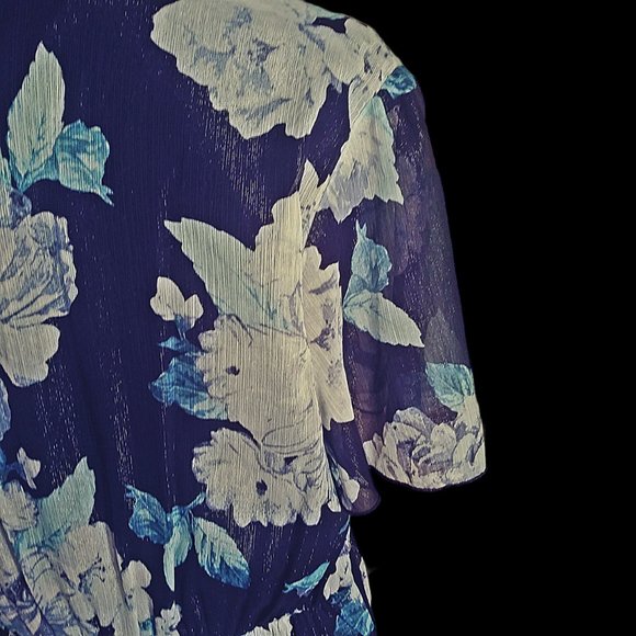 Party Dress, Floral Gown, Evening Dress, Embellished Gown, Size 14W Dress, Maxi - Picture 6 of 12